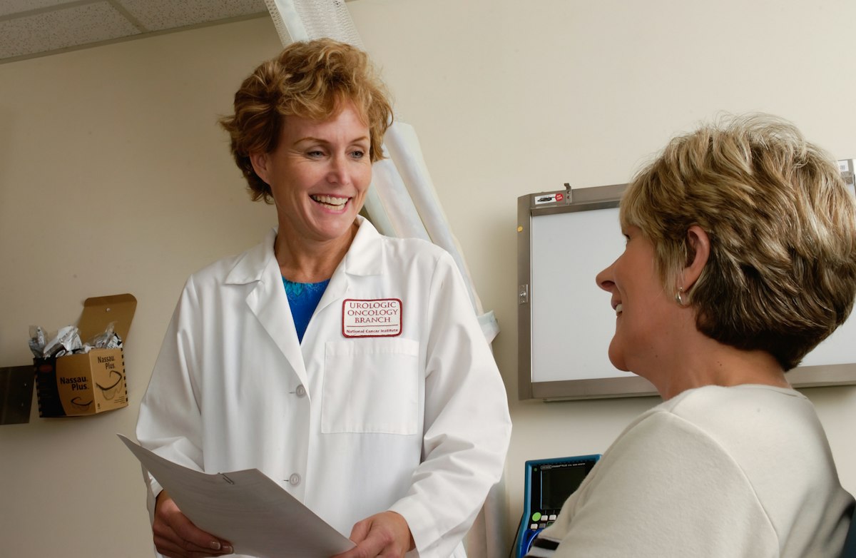 Healthcare specialist helping a patient