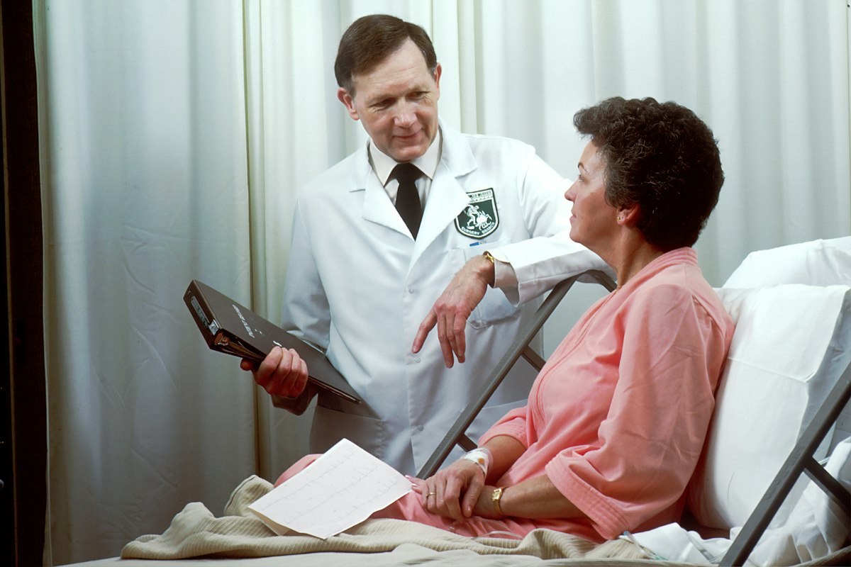 Doctor talking with a patient