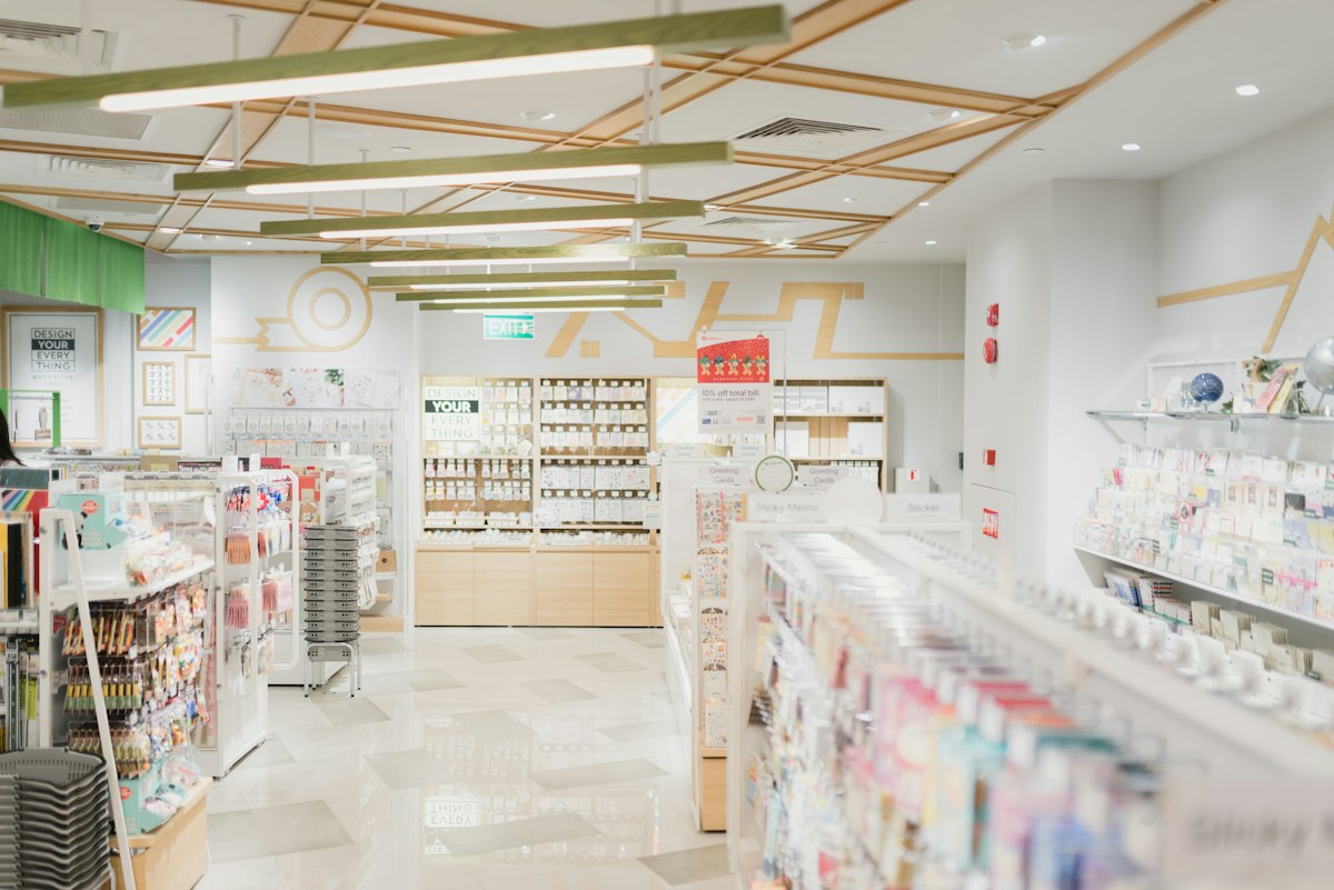 Well-stocked pharmacy aisles